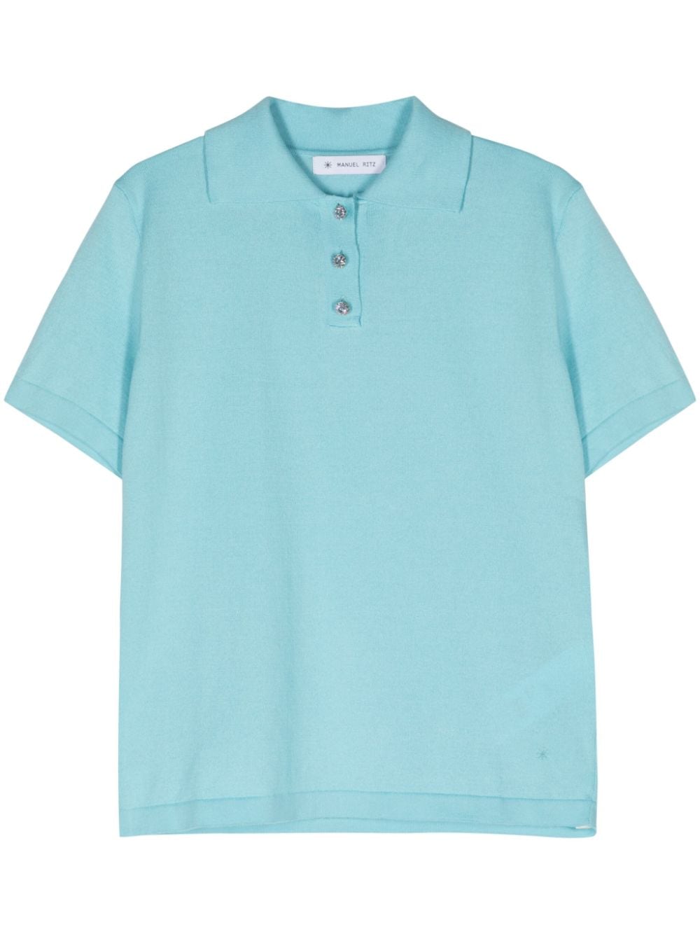 Manuel Ritz fine-knit polo top - Blue von Manuel Ritz