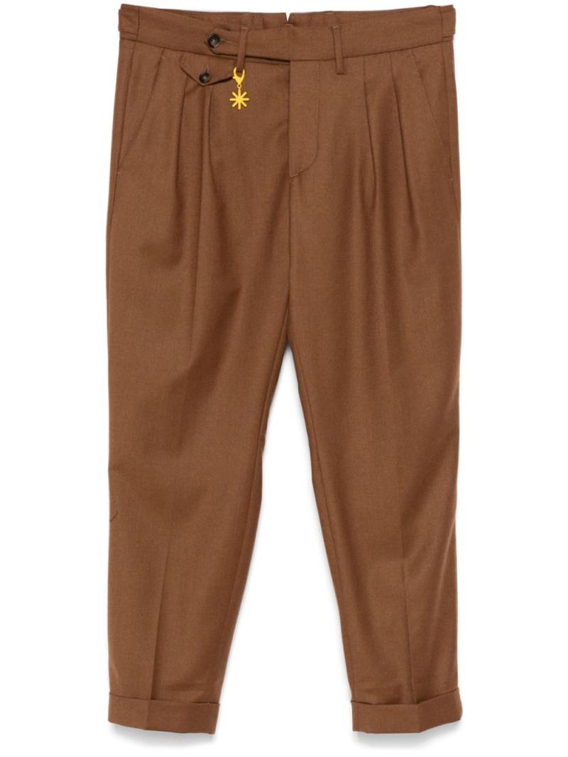 Manuel Ritz flannel double-pleat trousers - Brown von Manuel Ritz