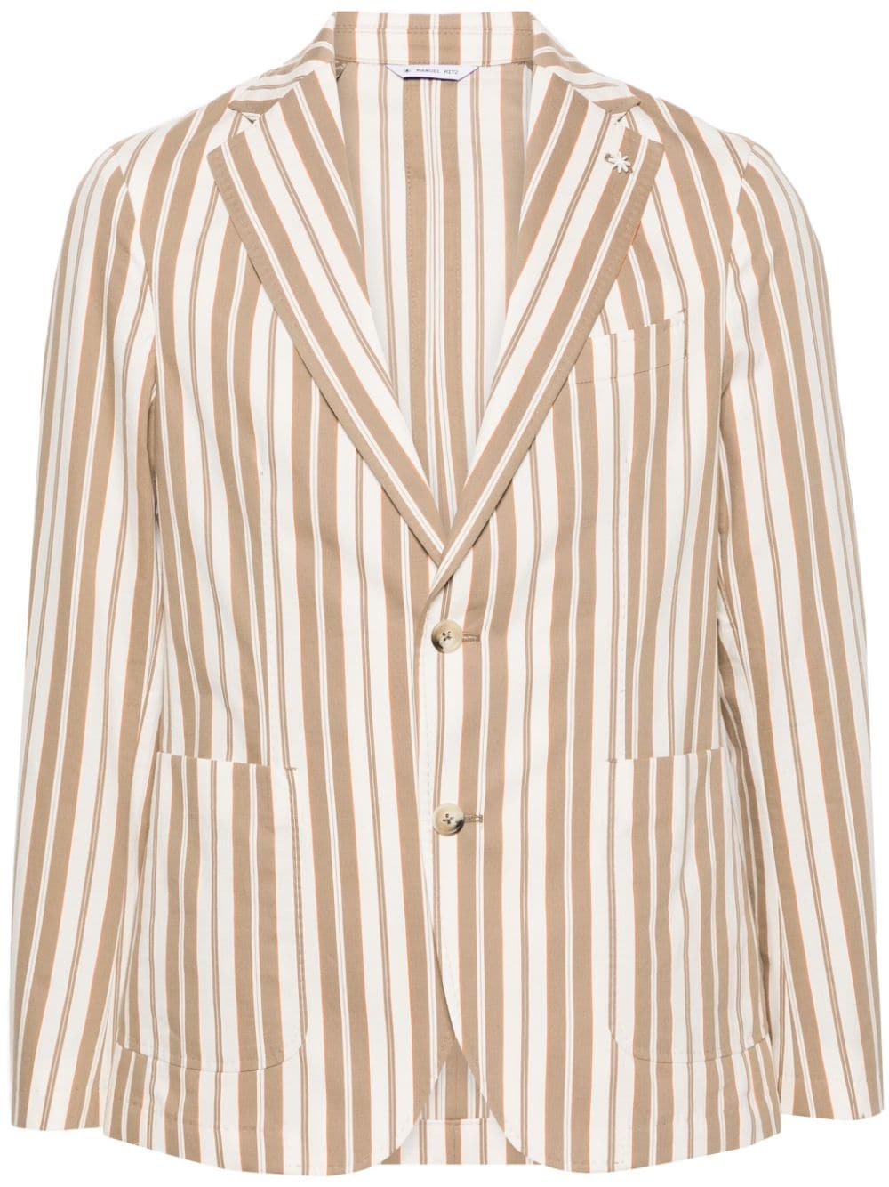 Manuel Ritz halo-stripe single-breasted blazer - Neutrals von Manuel Ritz