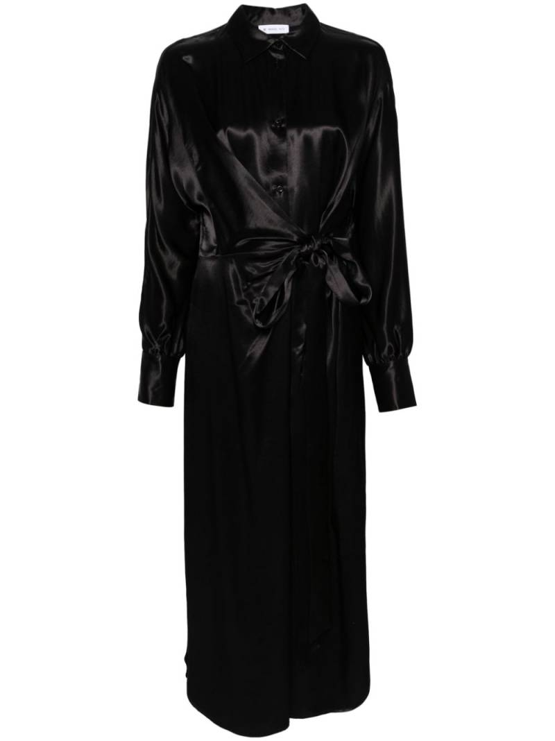 Manuel Ritz knot-detail satin shirtdress - Black von Manuel Ritz