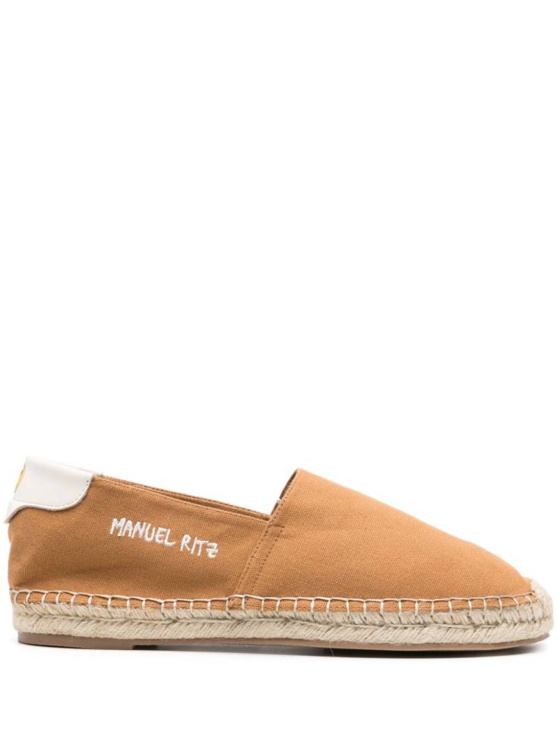 Manuel Ritz logo-embroidered canvas espadrilles - Brown von Manuel Ritz