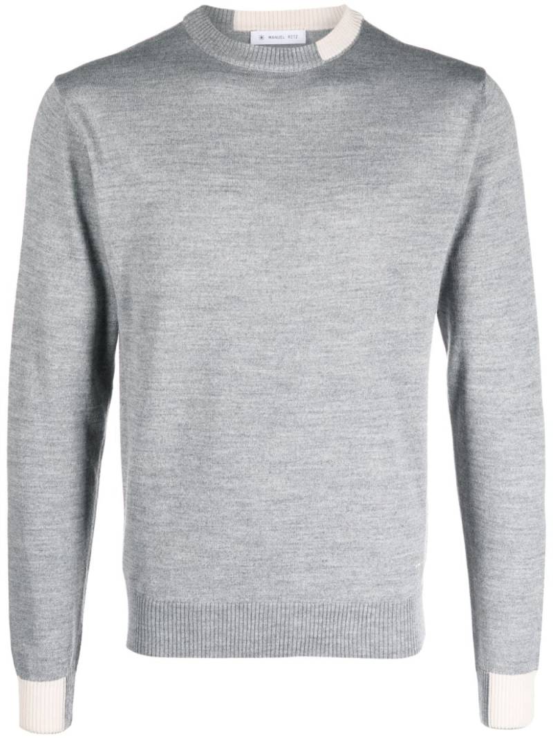 Manuel Ritz logo-embroidered two-tone detail jumper - Grey von Manuel Ritz