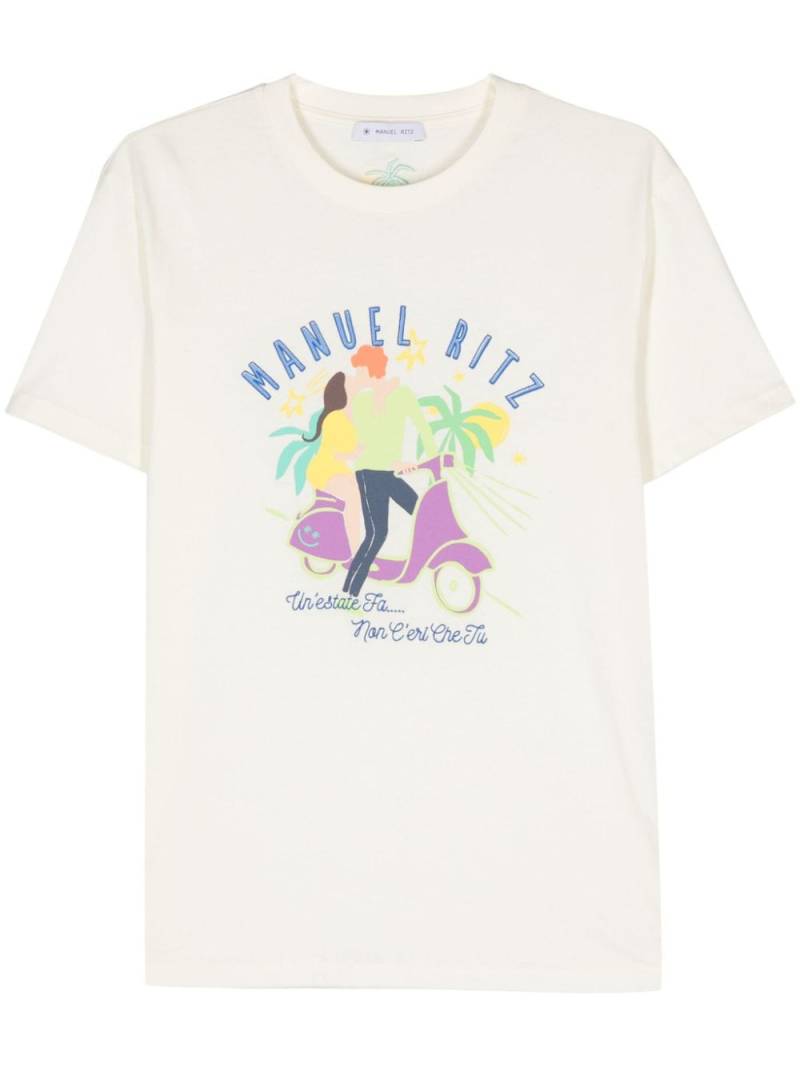 Manuel Ritz logo-print cotton T-shirt - White von Manuel Ritz