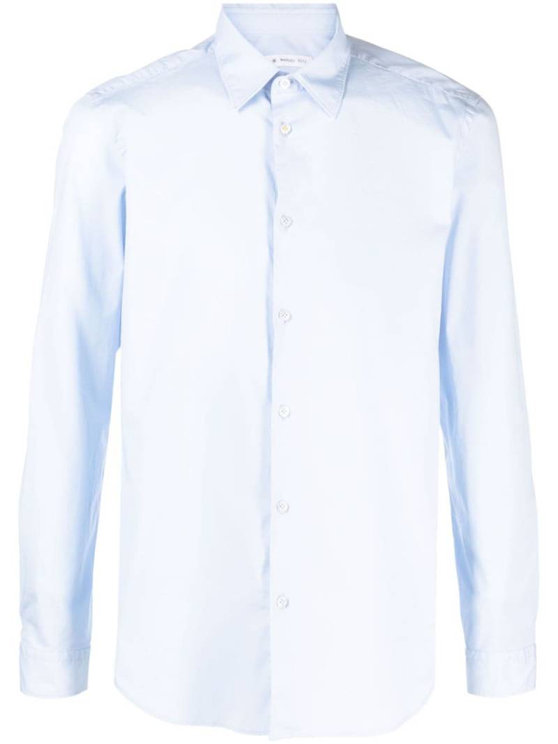 Manuel Ritz long-sleeve stretch-cotton shirt - Blue von Manuel Ritz