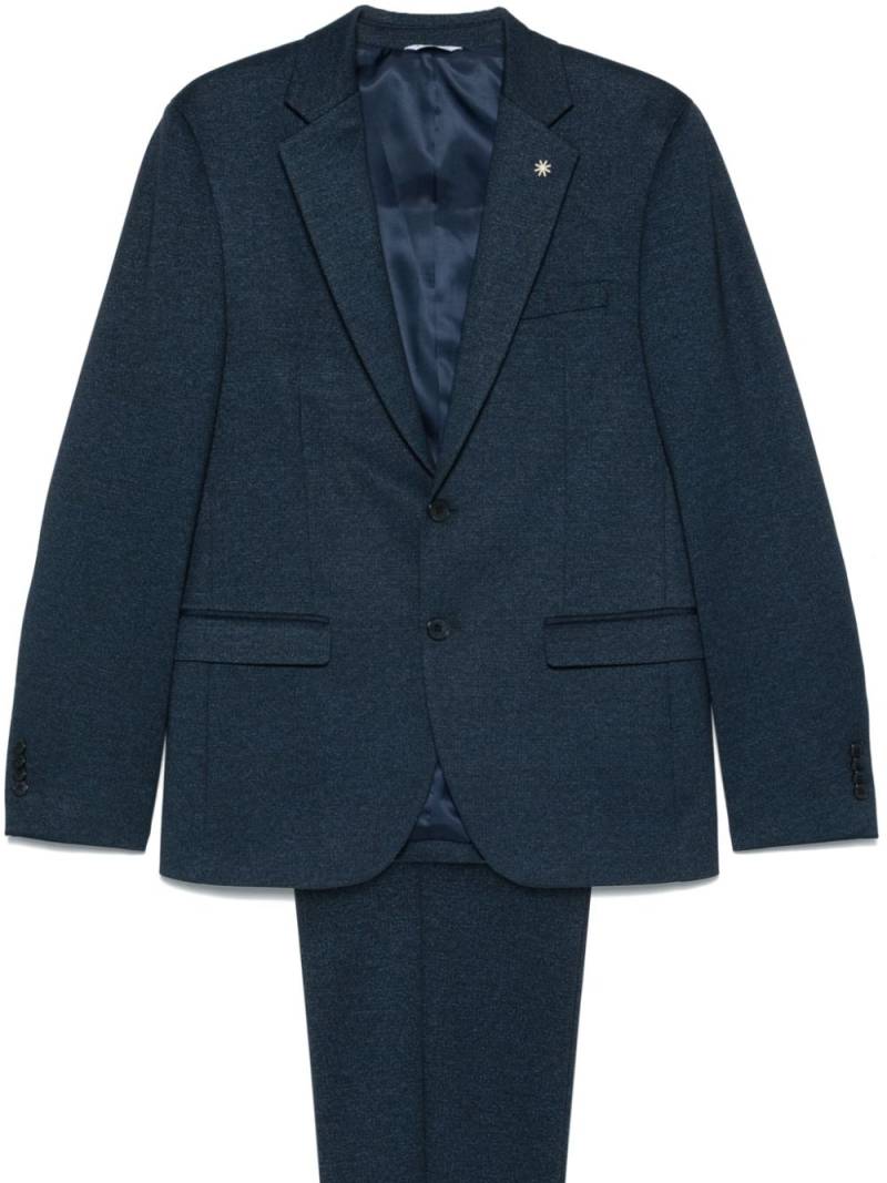 Manuel Ritz mélange-effect suit - Blue von Manuel Ritz