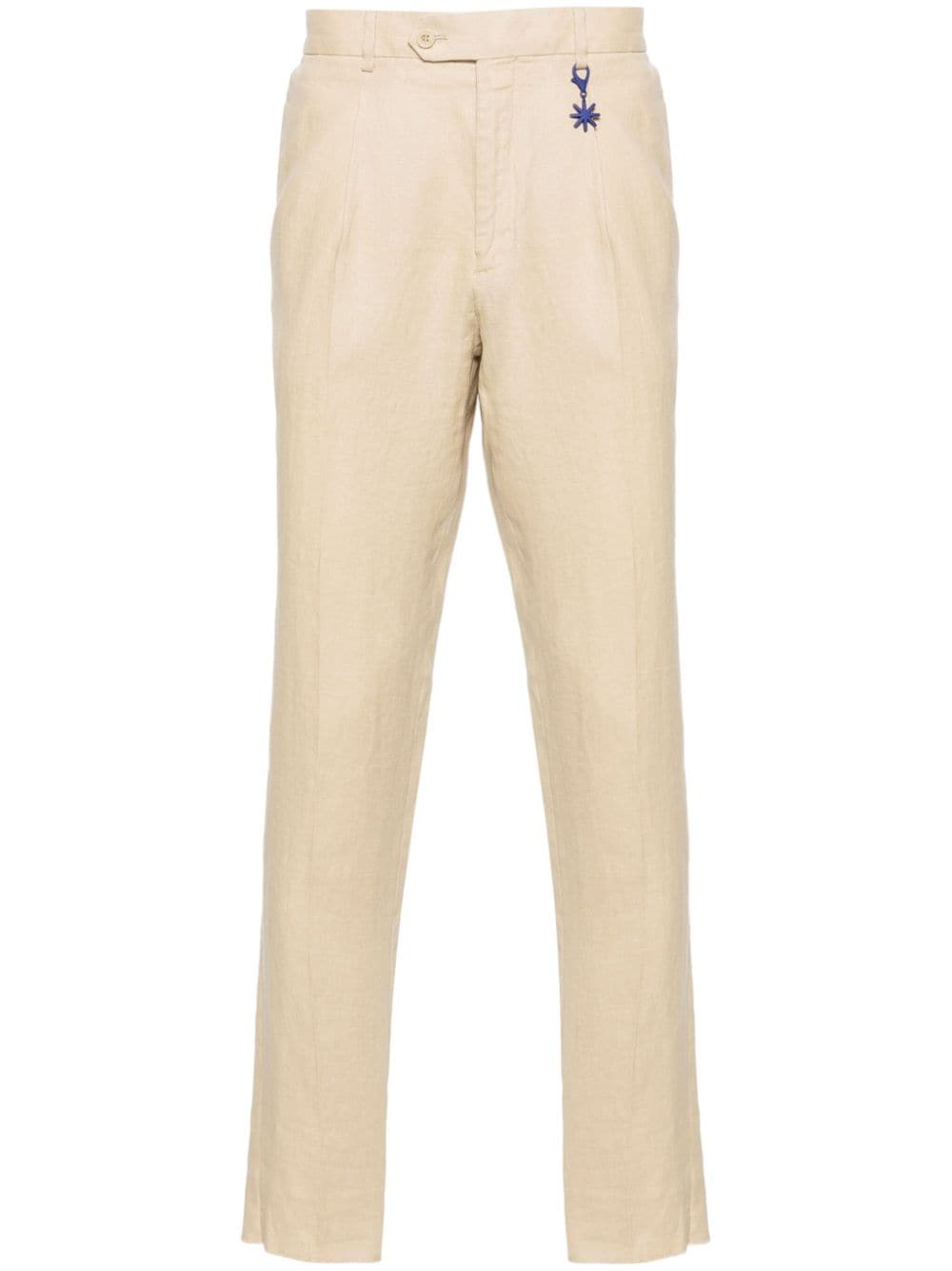 Manuel Ritz mid-rise tailored linen trousers - Neutrals von Manuel Ritz