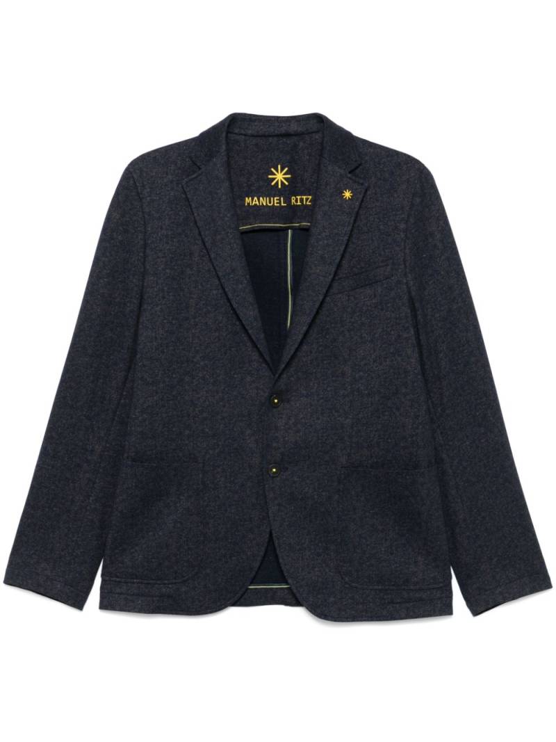 Manuel Ritz pattern-jacquard blazer - Blue von Manuel Ritz