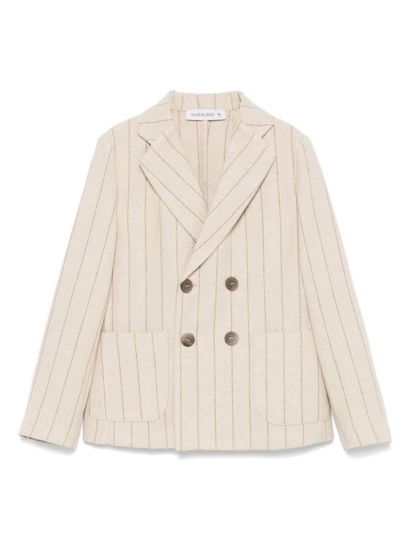 Manuel Ritz pinstriped blazer - Neutrals von Manuel Ritz