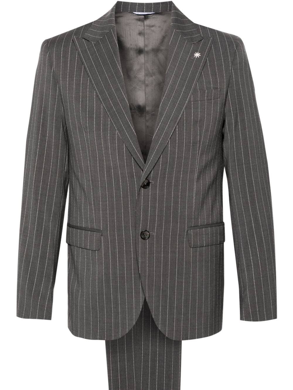 Manuel Ritz pinstriped single-breasted suit - Grey von Manuel Ritz