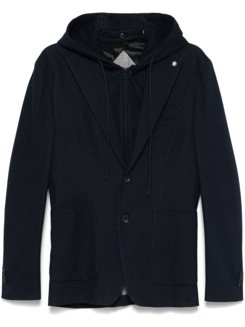 Manuel Ritz piqué hooded blazer - Blue von Manuel Ritz