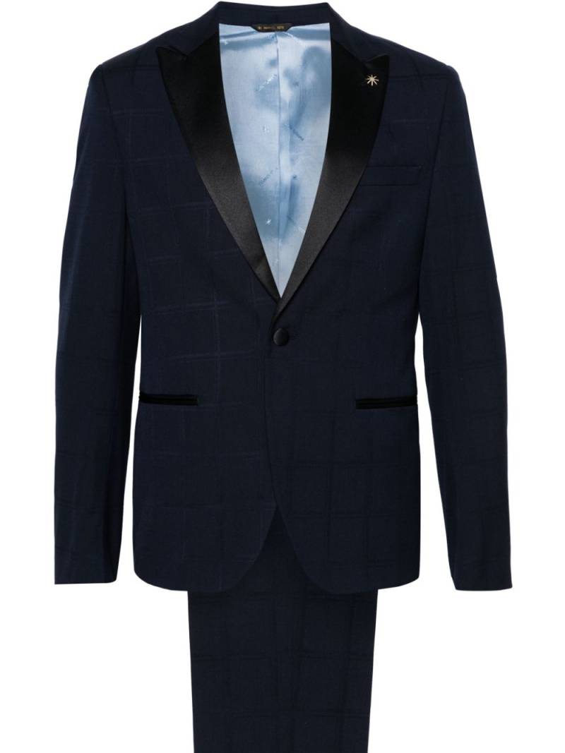 Manuel Ritz plaid-check single-breasted suit - Blue von Manuel Ritz