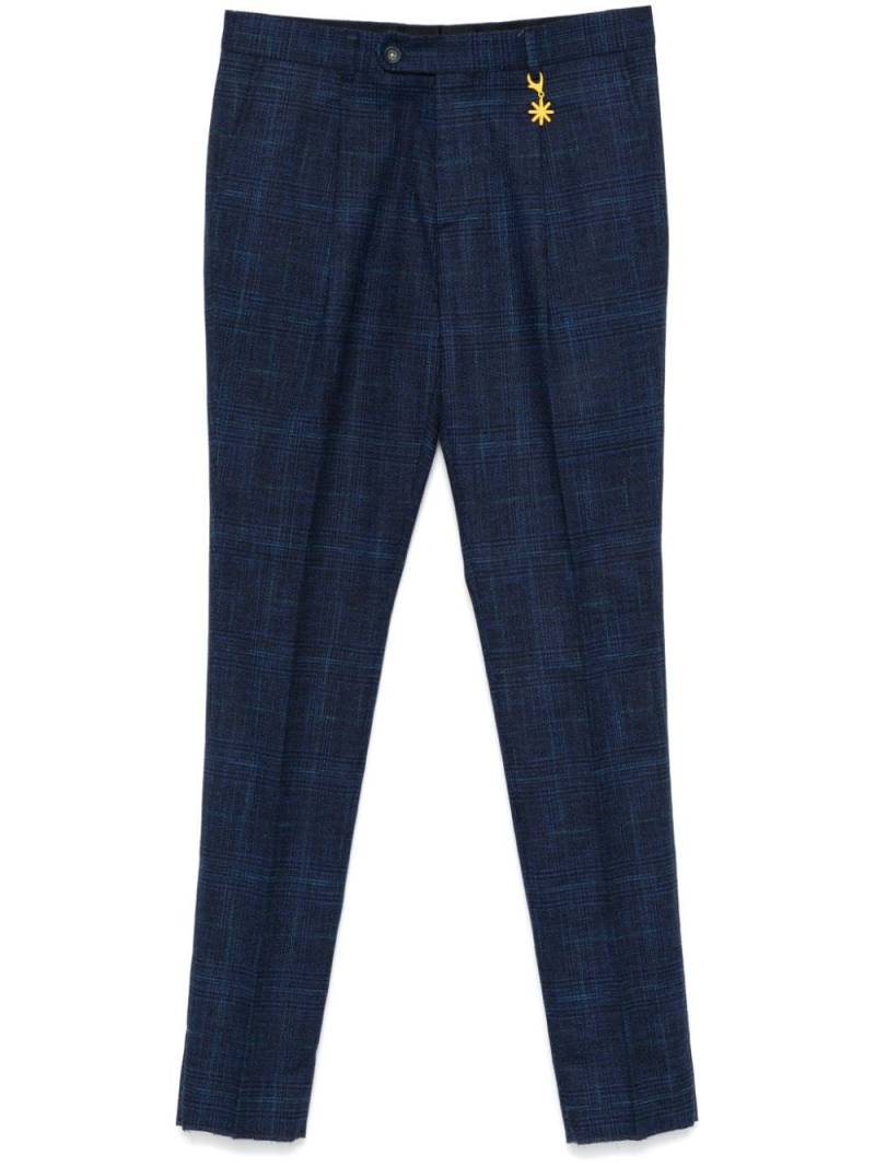 Manuel Ritz plaid-check trousers - Blue von Manuel Ritz