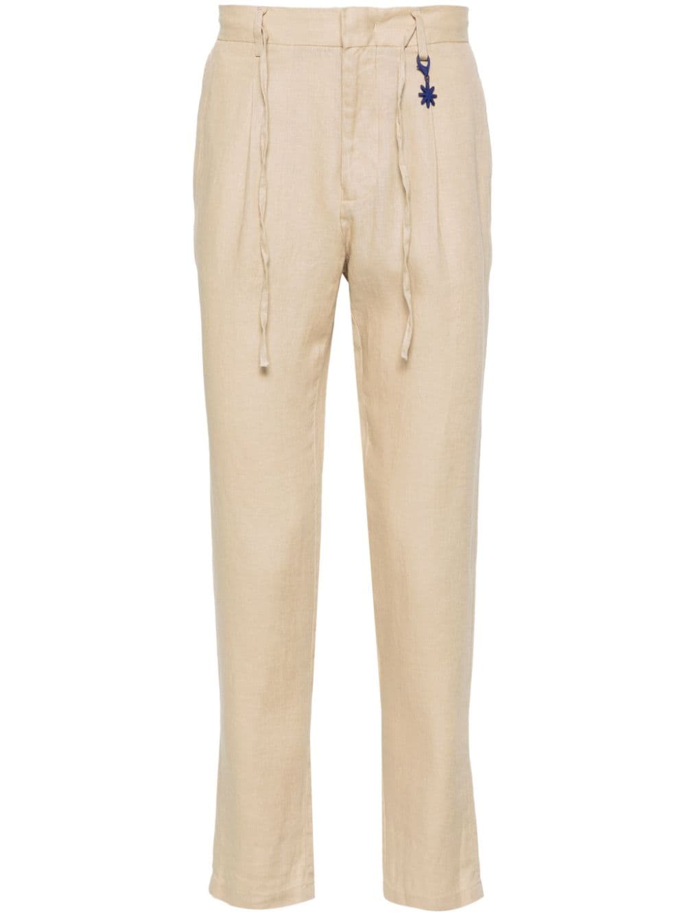 Manuel Ritz pleat-detail tapered trousers - Neutrals von Manuel Ritz