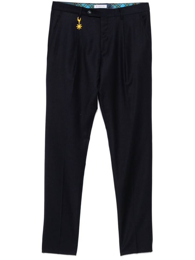 Manuel Ritz pleat-detail trousers - Blue von Manuel Ritz