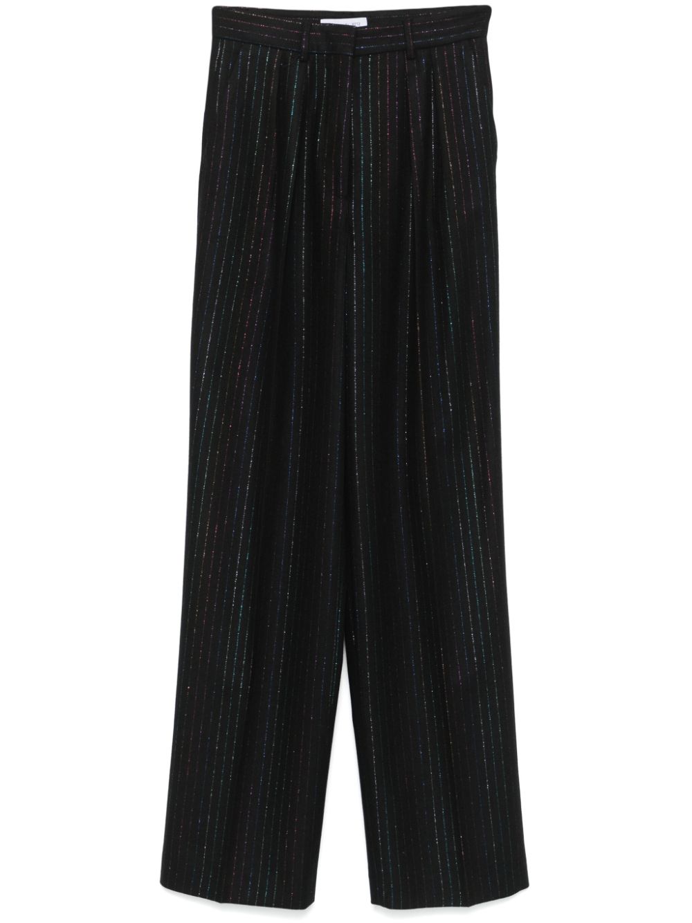 Manuel Ritz pleated lurex-striped trousers - Black von Manuel Ritz