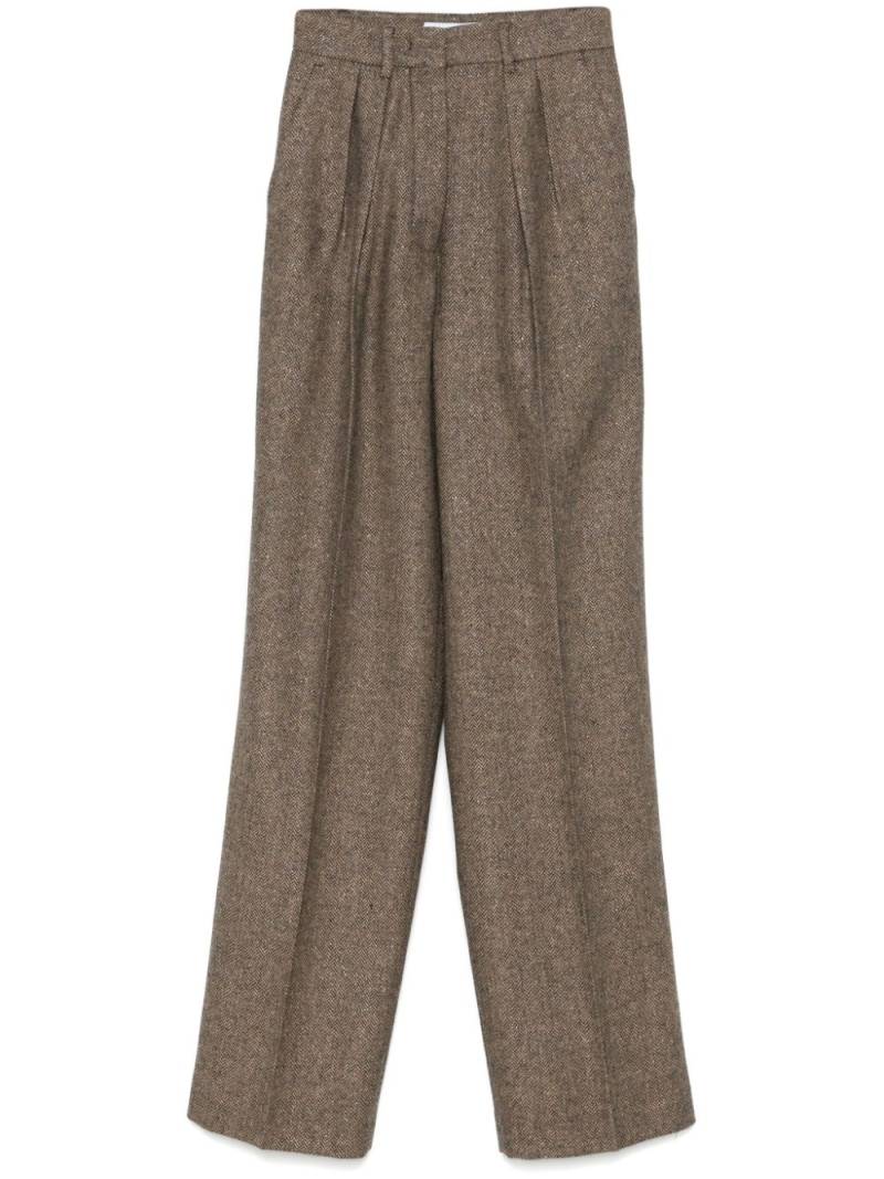 Manuel Ritz pleated lurex trousers - Brown von Manuel Ritz