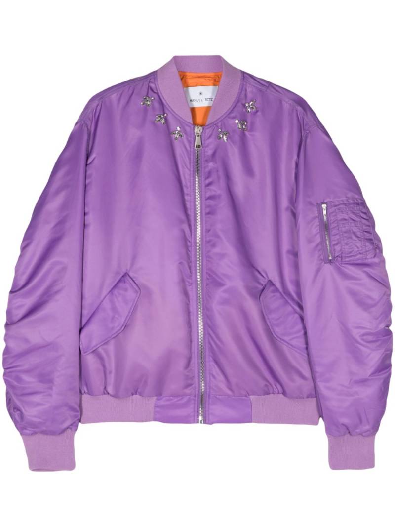 Manuel Ritz rhinestone-embellished bomber jacket - Purple von Manuel Ritz