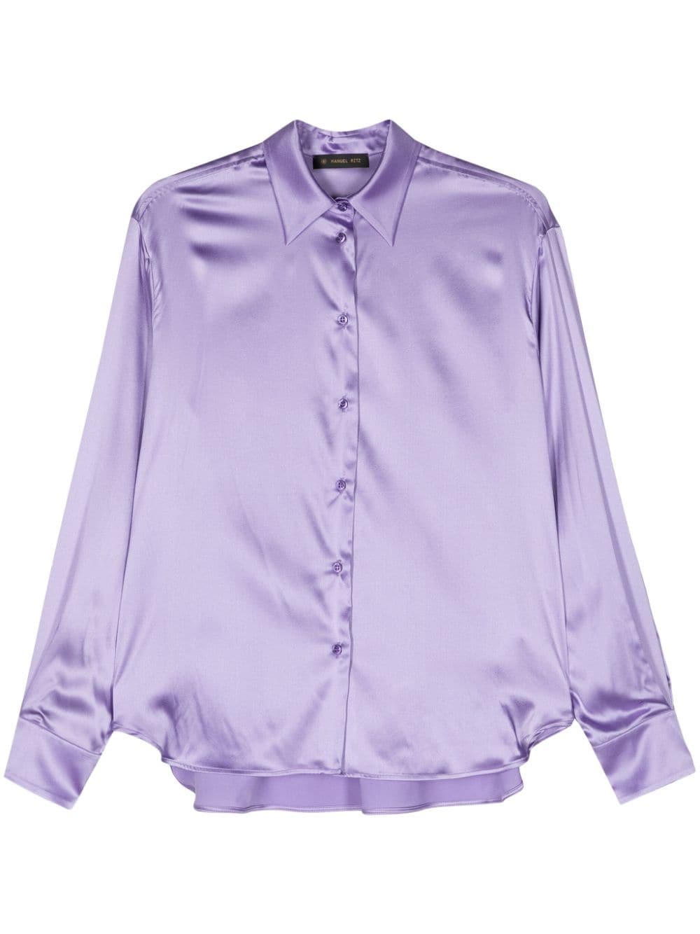 Manuel Ritz satin silk-blend shirt - Purple von Manuel Ritz