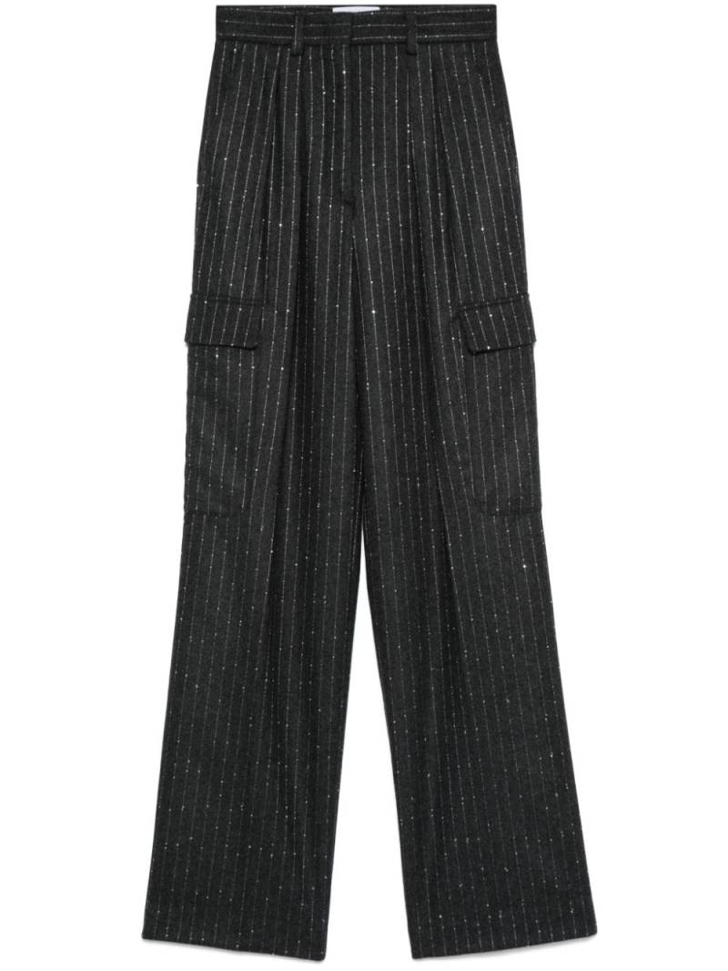 Manuel Ritz sequinned pinstripe cargo trousers - Grey von Manuel Ritz