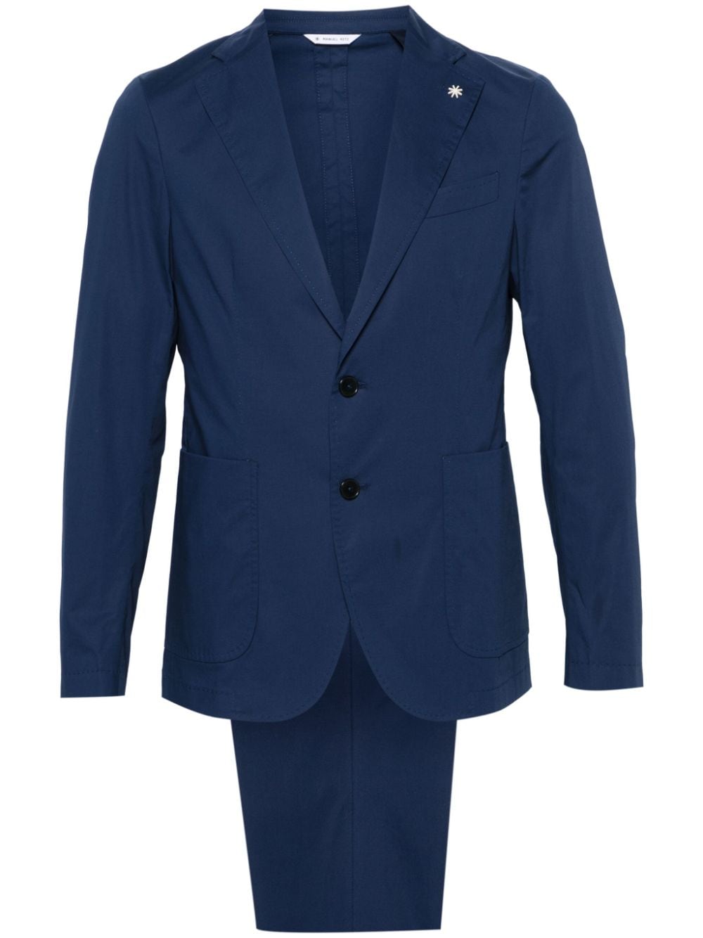 Manuel Ritz single-breasted poplin suit - Blue von Manuel Ritz