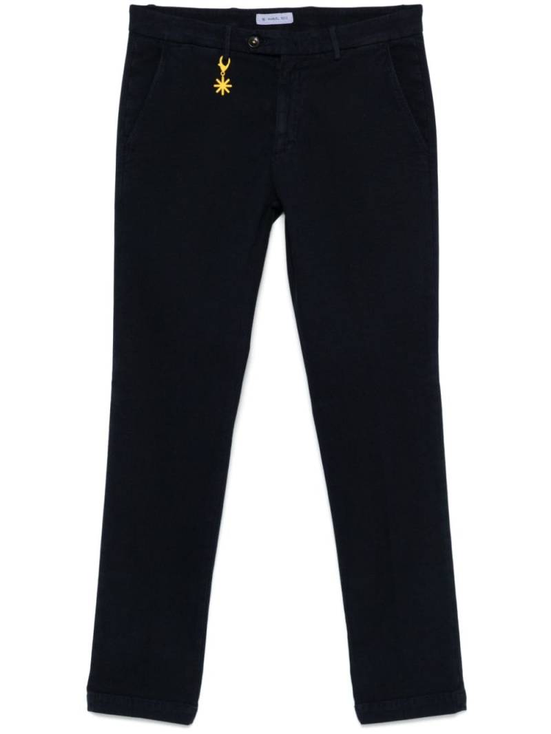 Manuel Ritz slim-cut chino trousers - Blue von Manuel Ritz