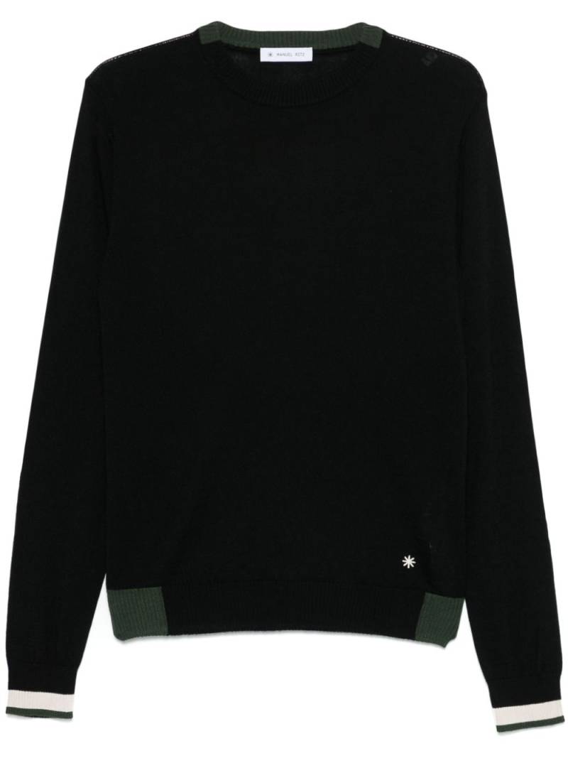 Manuel Ritz striped-edge sweater - Black von Manuel Ritz