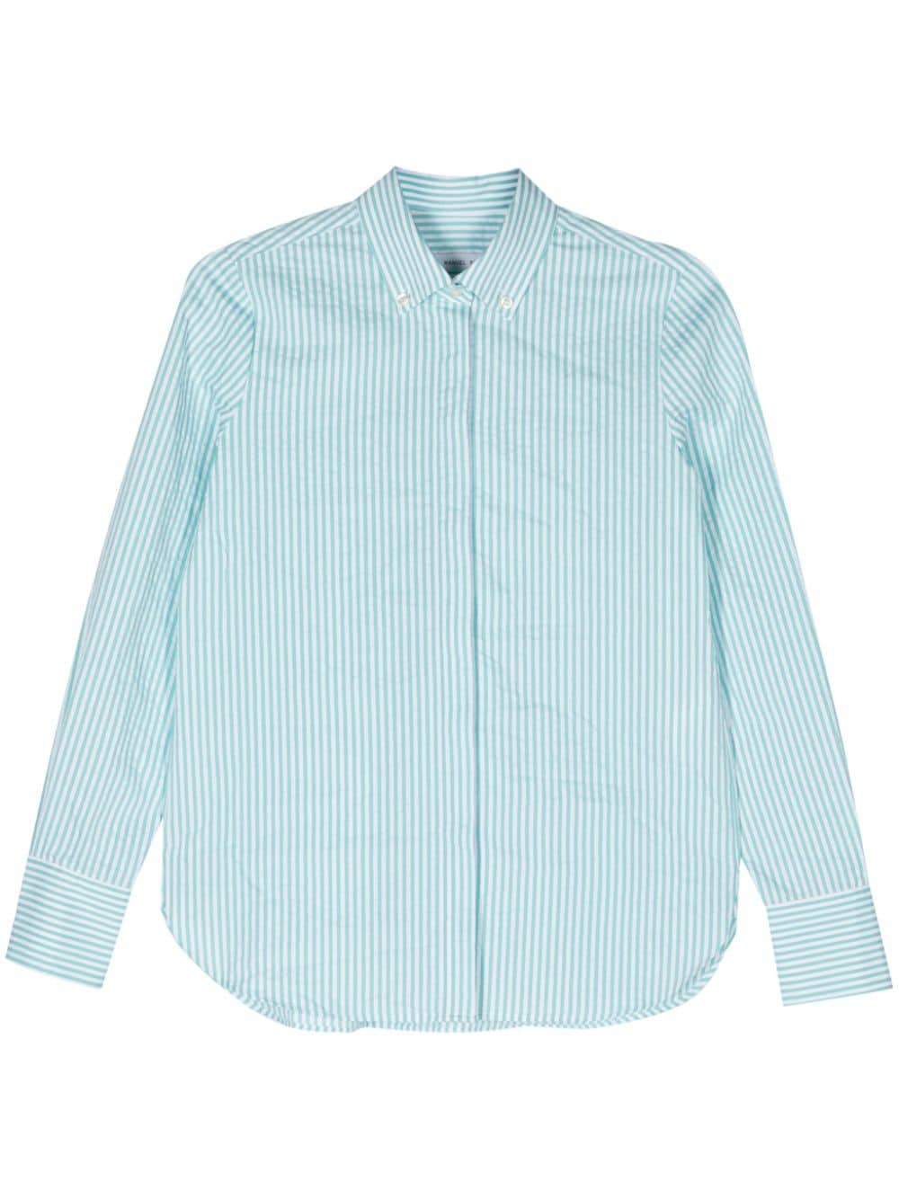 Manuel Ritz striped seersucker shirt - Blue von Manuel Ritz