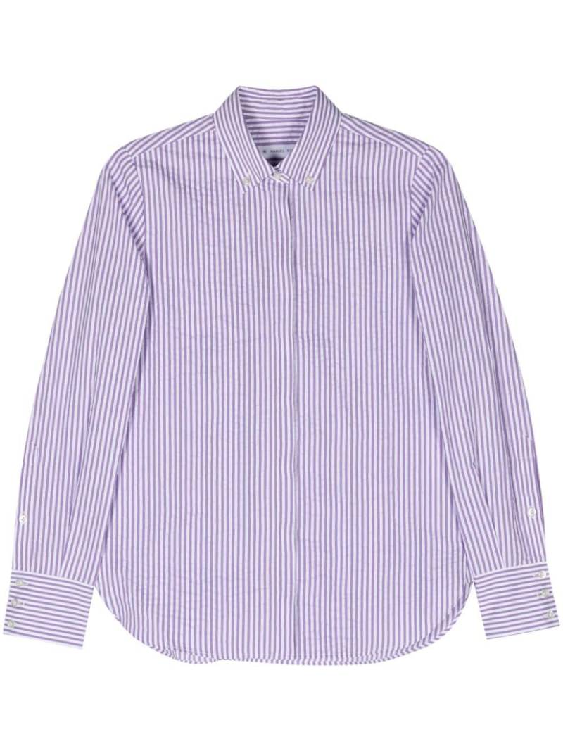 Manuel Ritz striped seersucker shirt - Purple von Manuel Ritz