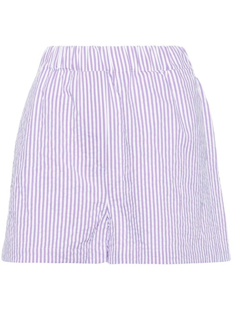 Manuel Ritz striped seersucker shorts - Purple von Manuel Ritz