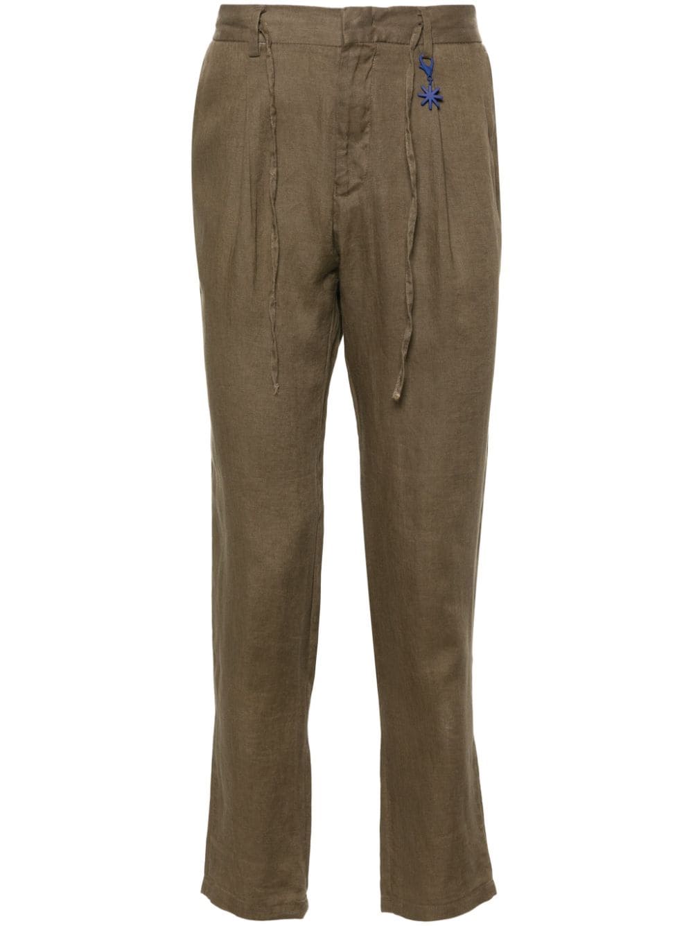 Manuel Ritz tapered-leg linen trousers - Brown von Manuel Ritz