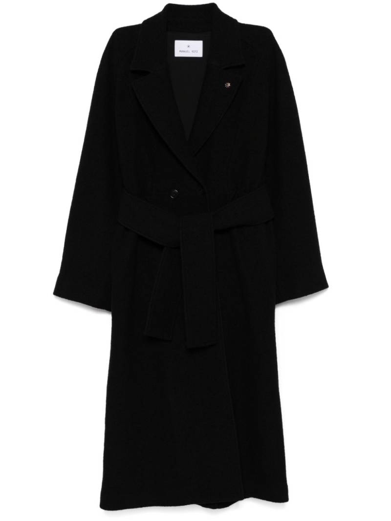 Manuel Ritz virgin wool belted coat - Black von Manuel Ritz