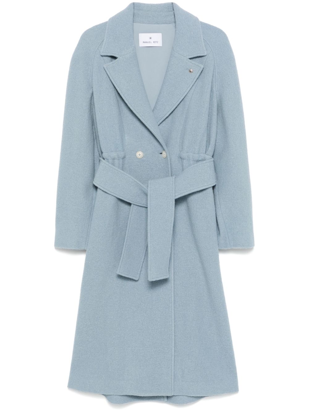 Manuel Ritz virgin wool belted coat - Blue von Manuel Ritz