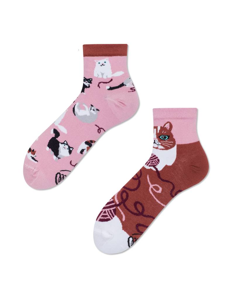 Playful Cat Quartersocks - Herren Multicolor 39-42 von Many Mornings