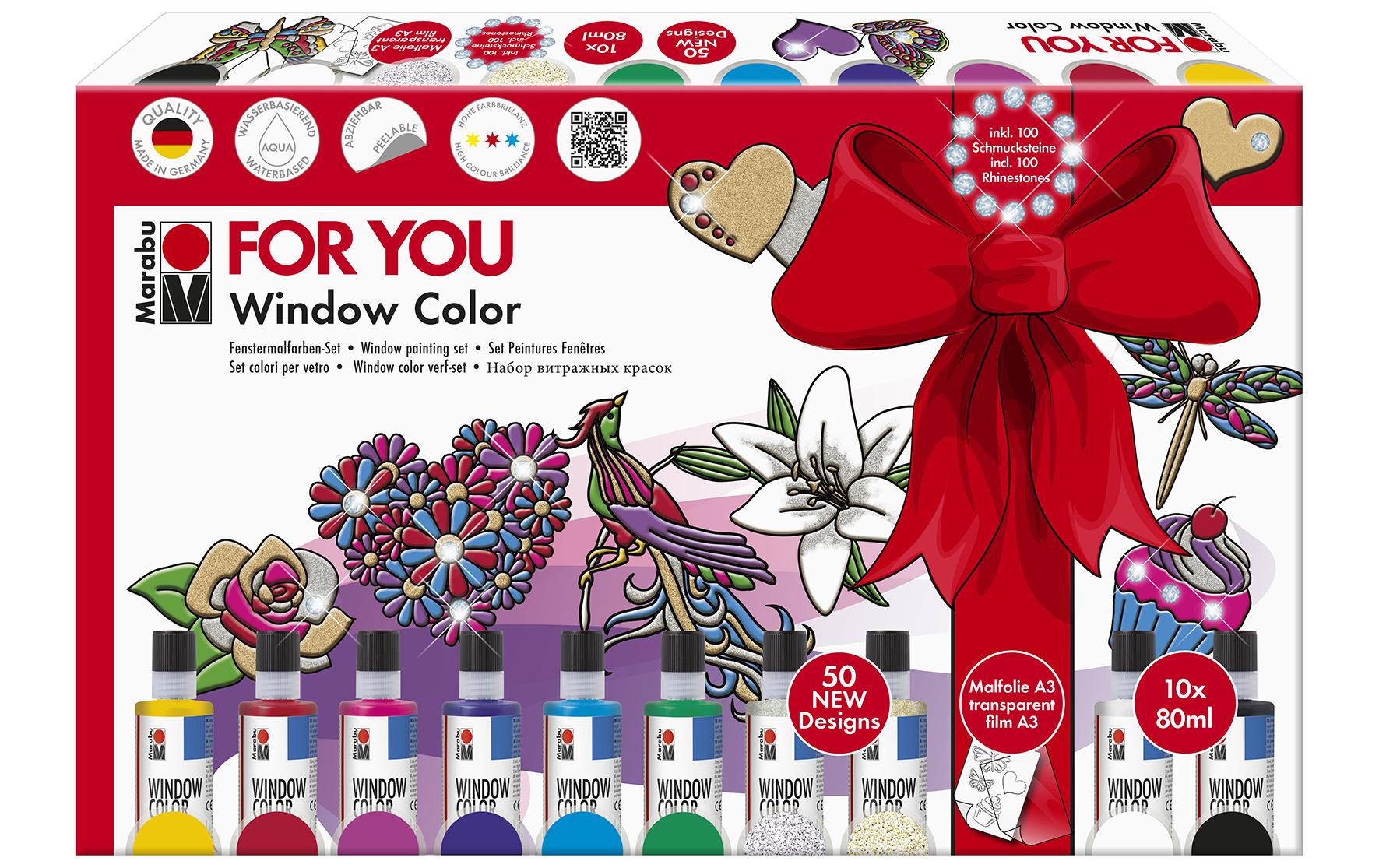 Marabu Kreativset »Window Color Fun & Fancy 10 x 80 ml«, (10 tlg.) von Marabu