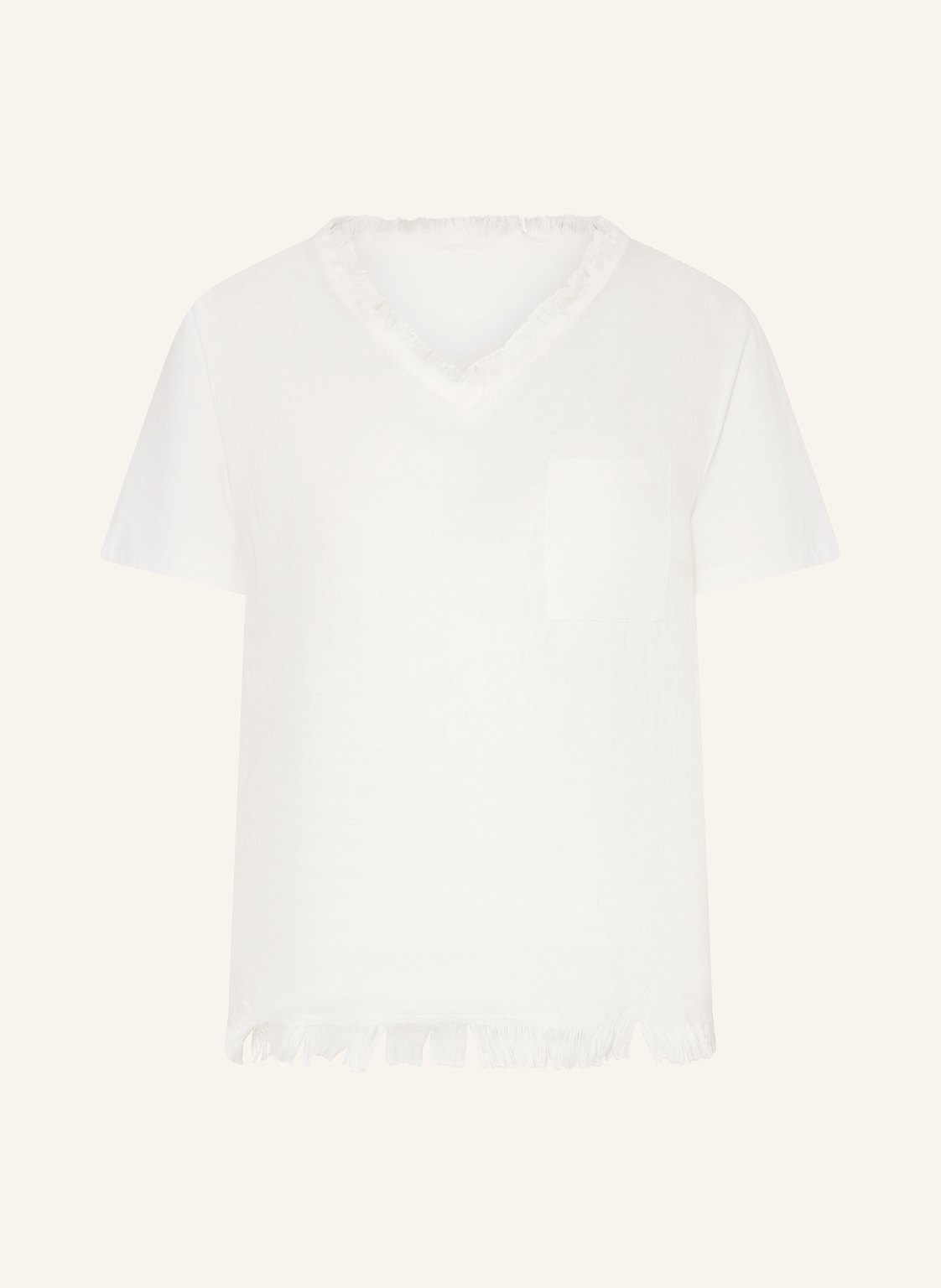 Marc Cain Blusenshirt Im Materialmix Mit Leinen weiss Marc Cain Blusenshirt Im Materialmix Mit Leinen weiss von Marc Cain