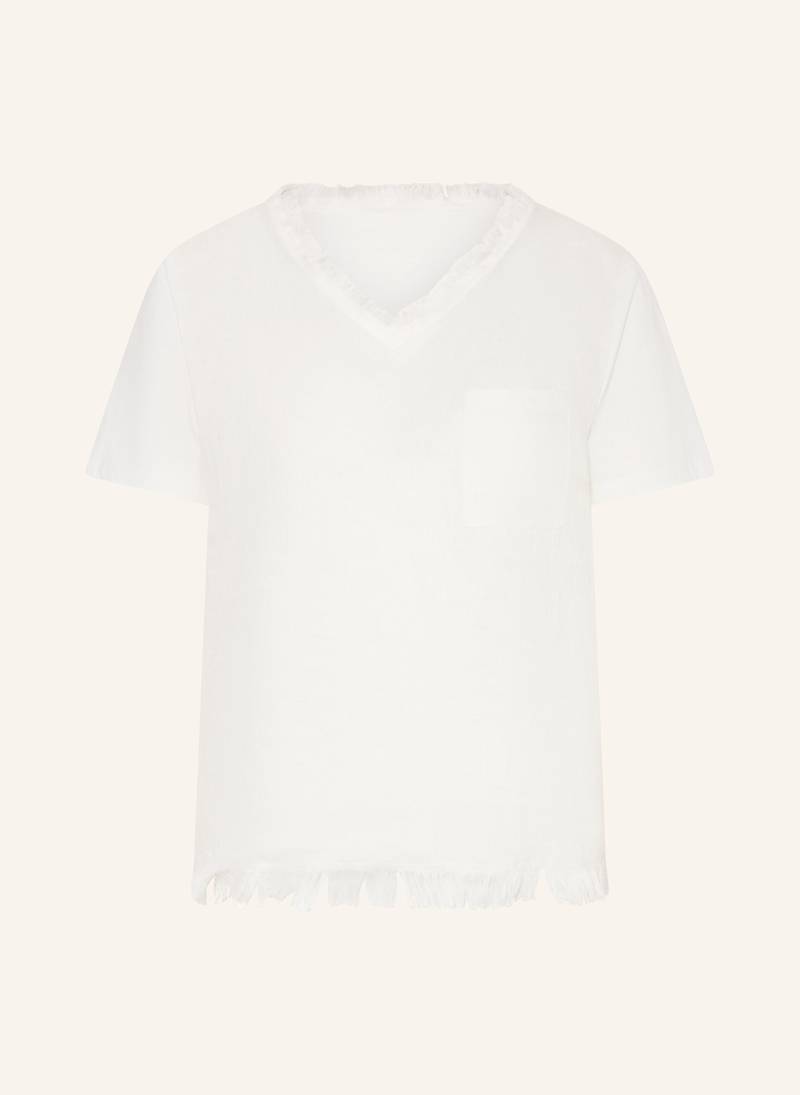 Marc Cain Blusenshirt Im Materialmix Mit Leinen weiss von Marc Cain