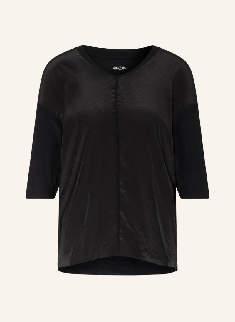 Marc Cain Blusenshirt Mit 3/4-Arm Im Materialmix schwarz von Marc Cain