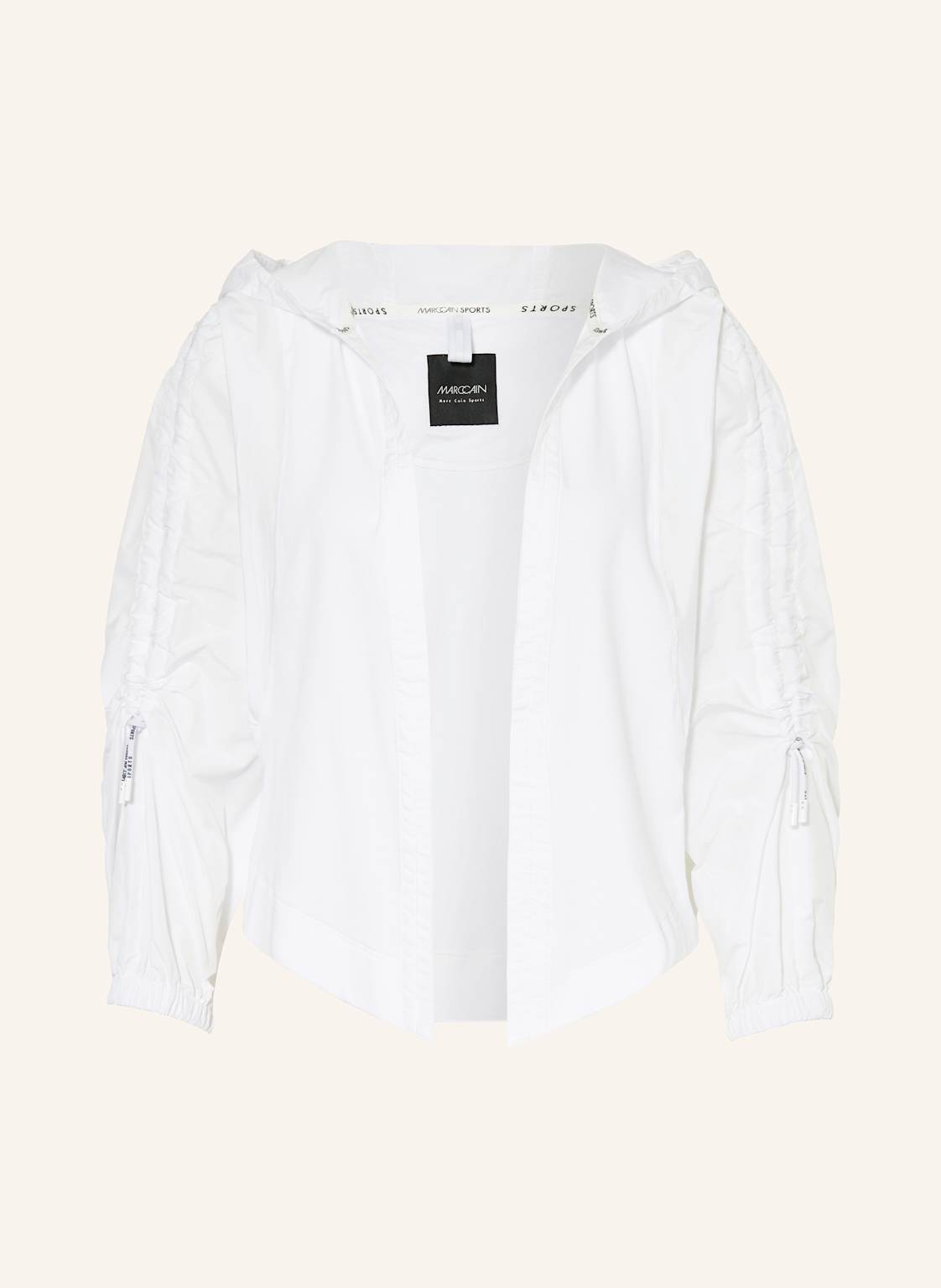 Marc Cain Jacke Im Materialmix weiss Marc Cain Jacke Im Materialmix weiss von Marc Cain
