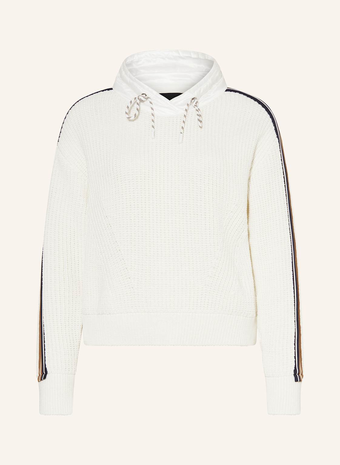 Marc Cain Pullover Im Materialmix weiss Marc Cain Pullover Im Materialmix weiss von Marc Cain