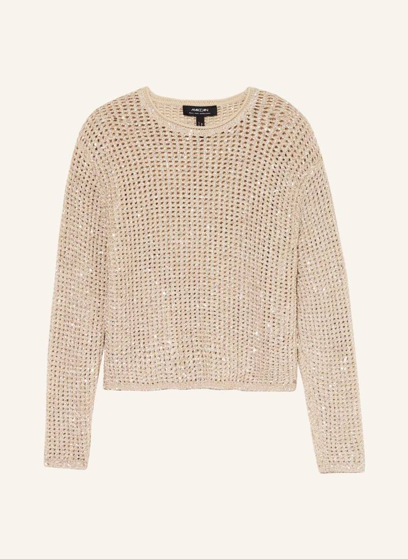 Marc Cain Pullover Mit Pailletten beige von Marc Cain