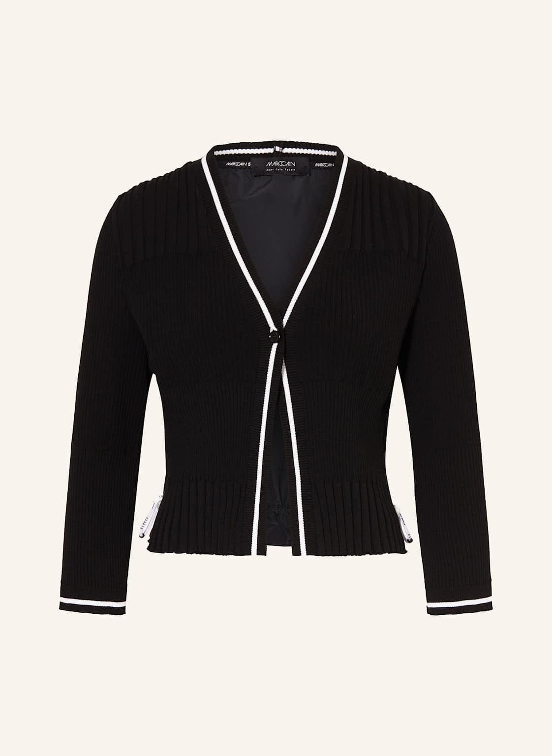 Marc Cain Strickjacke Im Materialmix schwarz Marc Cain Strickjacke Im Materialmix schwarz von Marc Cain
