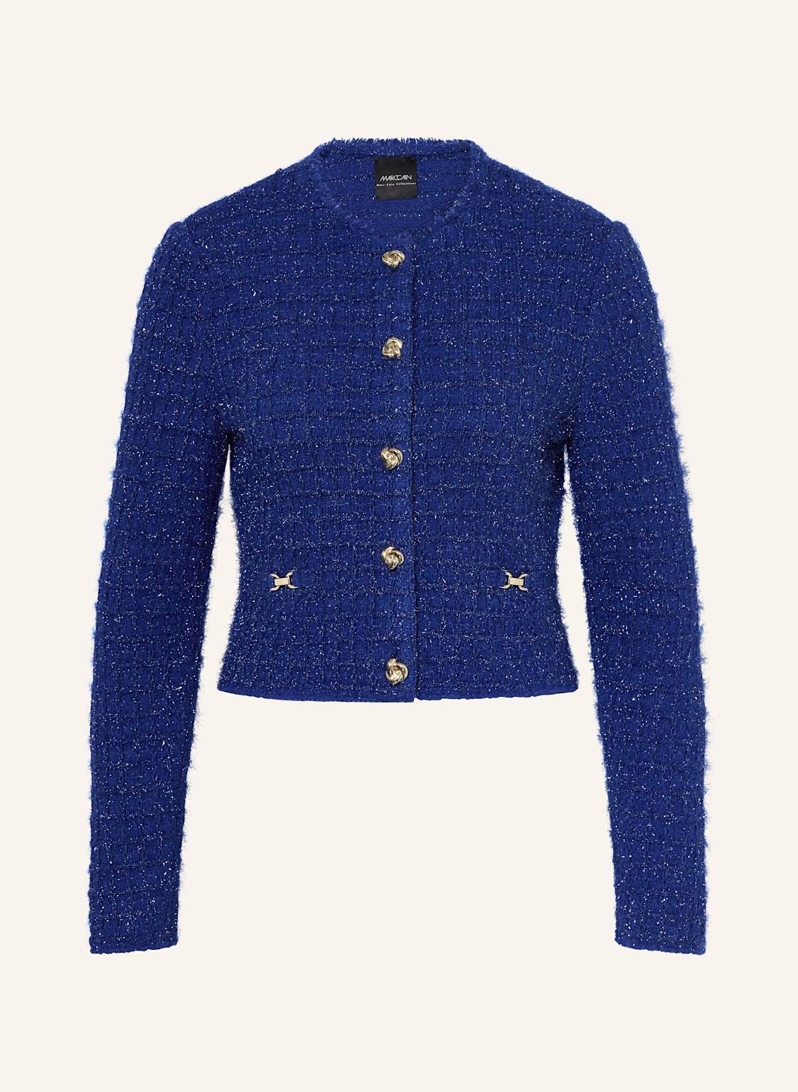 Marc Cain Strickjacke Mit Glitzergarn blau Marc Cain Strickjacke Mit Glitzergarn blau von Marc Cain