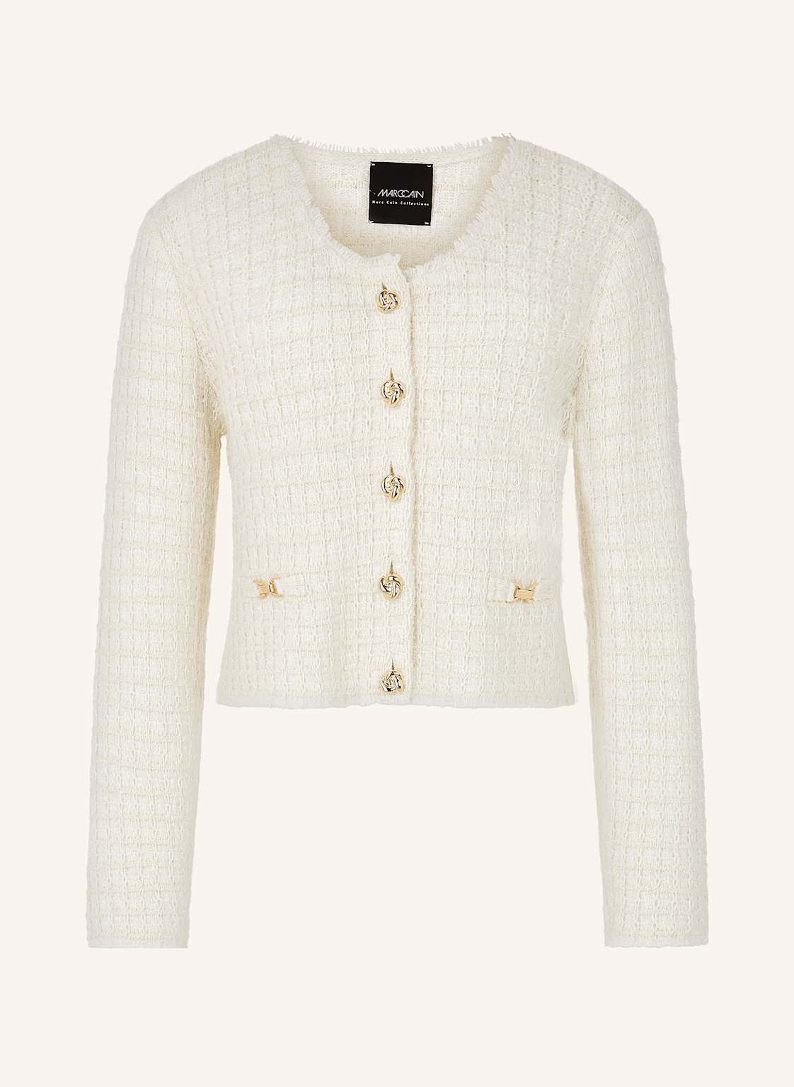 Marc Cain Strickjacke Mit Glitzergarn weiss Marc Cain Strickjacke Mit Glitzergarn weiss von Marc Cain