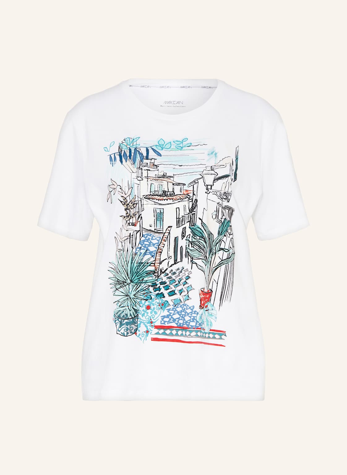 Marc Cain T-Shirt Mit Pailletten weiss Marc Cain T-Shirt Mit Pailletten weiss von Marc Cain