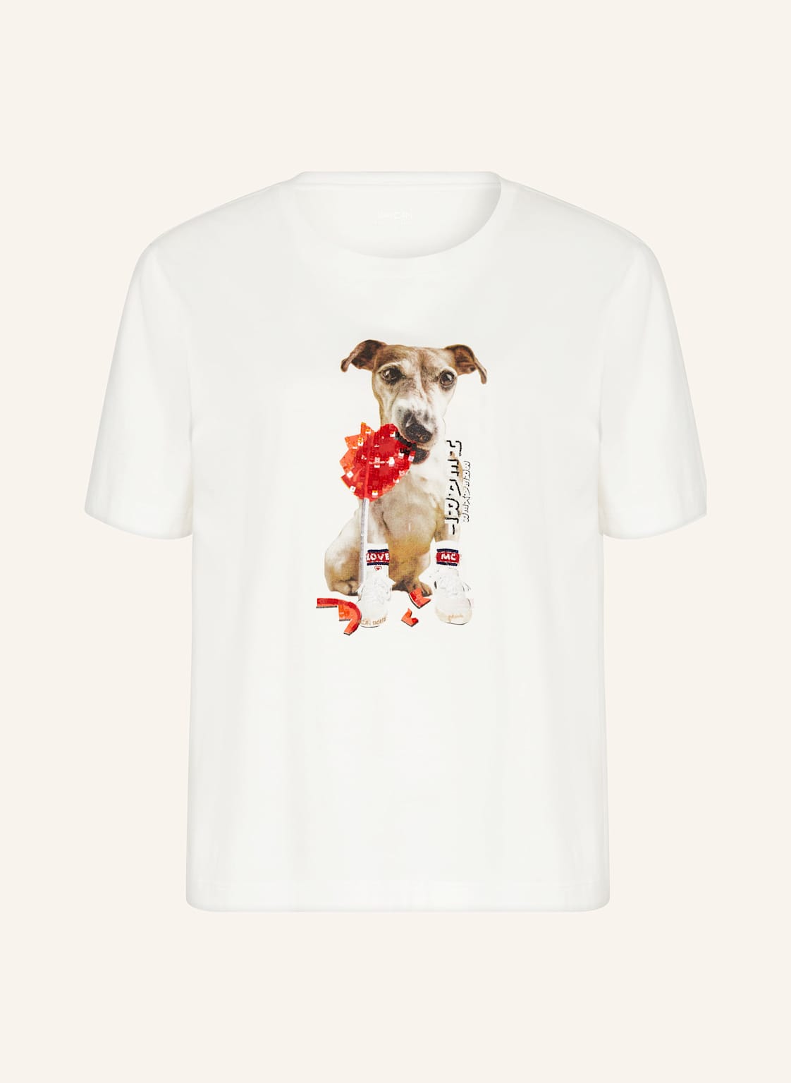Marc Cain T-Shirt Mit Pailletten weiss Marc Cain T-Shirt Mit Pailletten weiss von Marc Cain