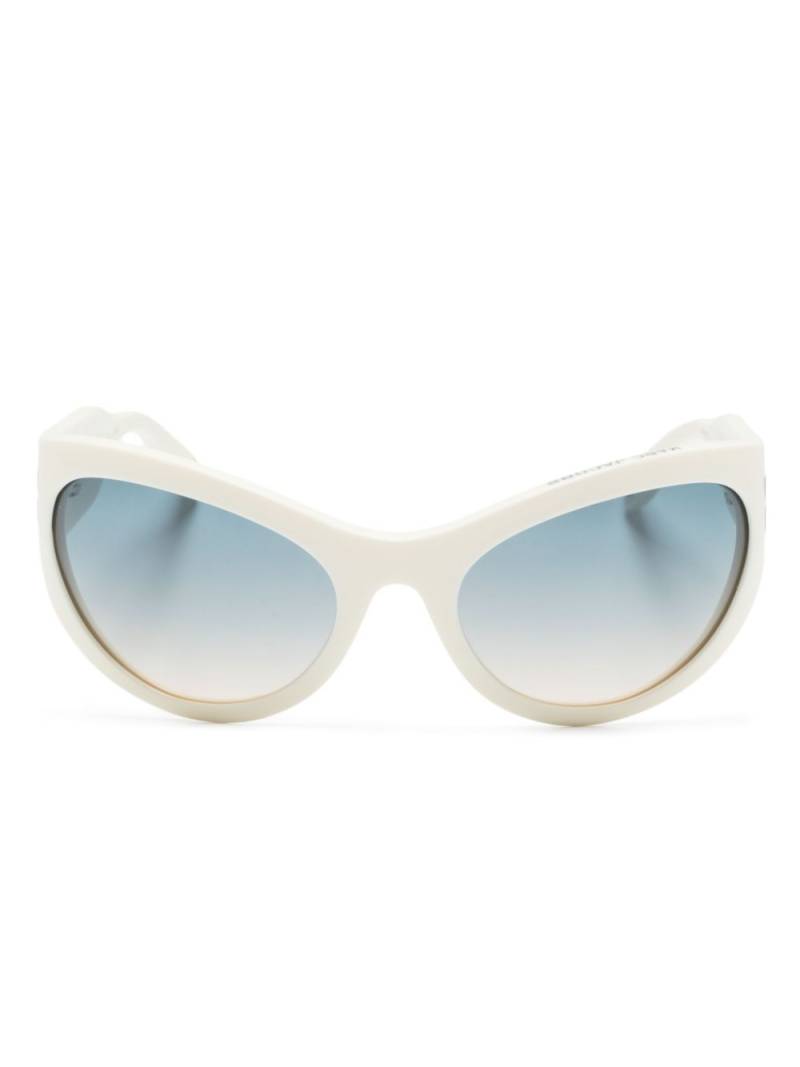 Marc Jacobs Eyewear Icon Wrapped oval-frame sunglasses - Neutrals von Marc Jacobs Eyewear