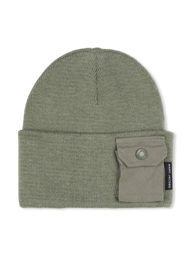 Marc Jacobs Kids cargo-pocket ribbed-knit beanie - Green von Marc Jacobs Kids