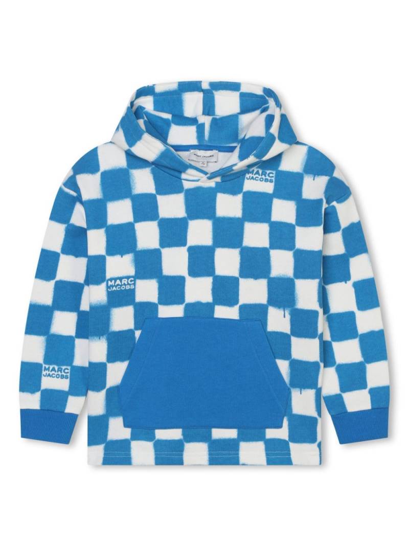 Marc Jacobs Kids checked cotton hoodie - Blue von Marc Jacobs Kids