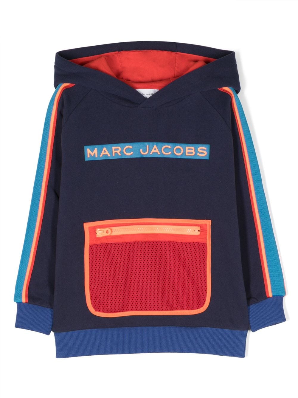 Marc Jacobs Kids colour-block logo-print hoodie - Blue von Marc Jacobs Kids