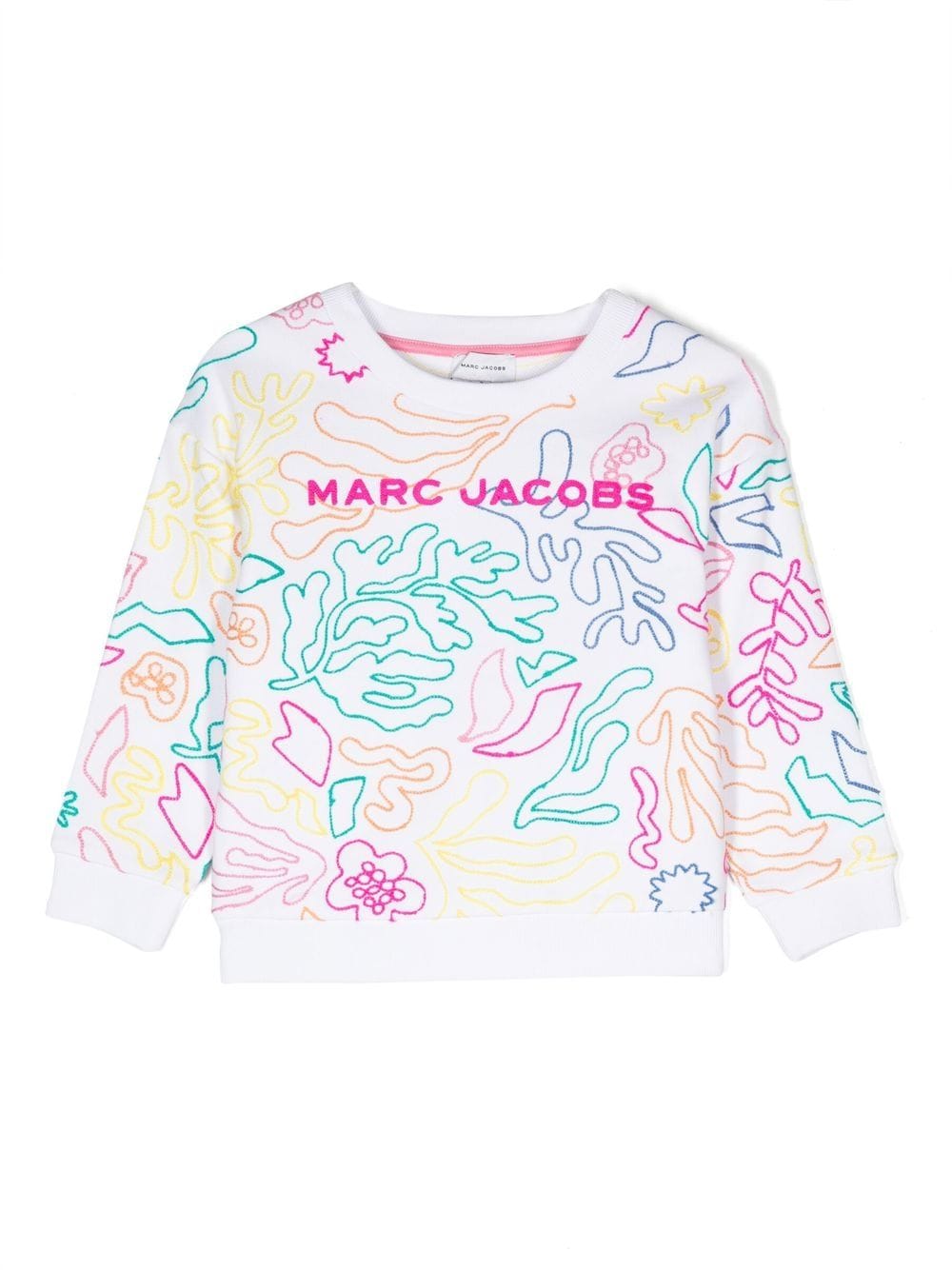 Marc Jacobs Kids coral embroidery crew-neck sweatshirt - White von Marc Jacobs Kids